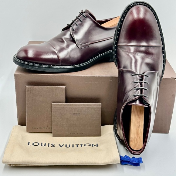 Louis Vuitton Cap Toe Oxford With Nailhead Trim  Mens SZ 8 - Picture 3 of 14